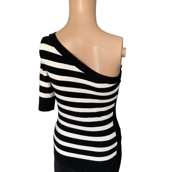 Cache Vintage Striped One Shoulder Size S Knit Top - Picture 4 of 9